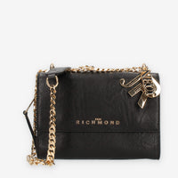 John Richmond Kutei Borsa a tracolla nera e oro a 3 scomparti