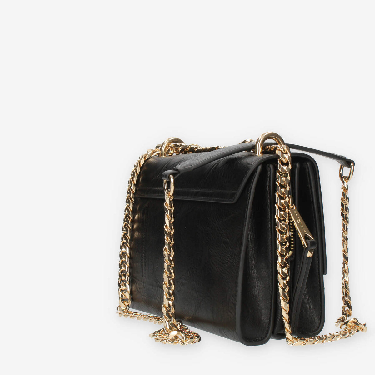 John Richmond Kutei Borsa a tracolla nera e oro a 3 scomparti