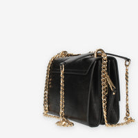 John Richmond Kutei Borsa a tracolla nera e oro a 3 scomparti