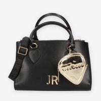 John Richmond Borsa a mano a 3 scomparti nera e oro con borsellino