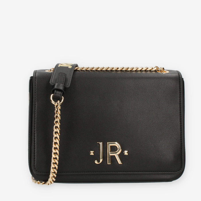John Richmond Borsa a tracolla nera con dettagli oro