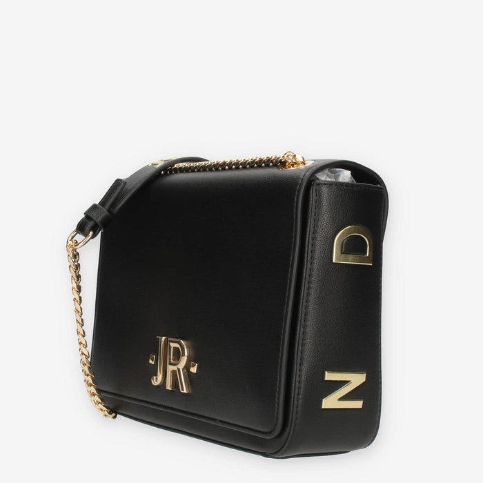 John Richmond Borsa a tracolla nera con dettagli oro
