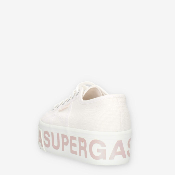 Superga 2790 Platform Lettering Sneakers bianche con logo iridescente