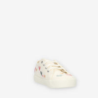 Superga 2750 Kids Easylite Hearts Sneakers avorio con cuori ricamati