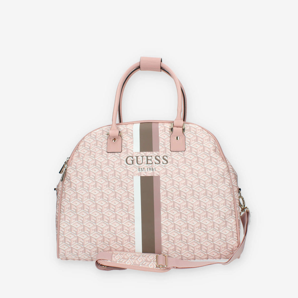 Guess Wilder Travel Borsone da viaggio a 3 scomparti logato rosa