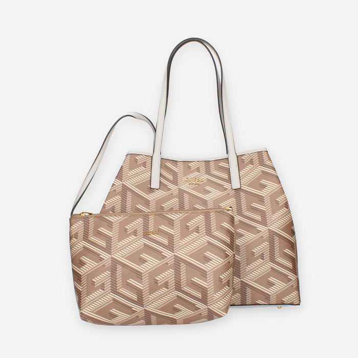 Guess Vikky Borsa Shopping grande taupe con pochette interna