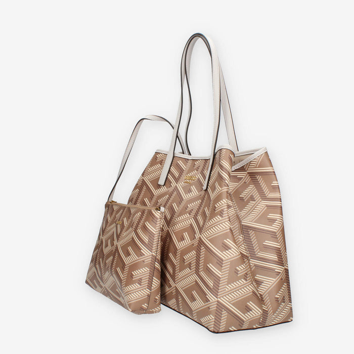 Guess Vikky Borsa Shopping grande taupe con pochette interna