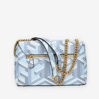 Guess Montreal Borsetta a tracolla a 3 scomparti azzurra con lucchetto