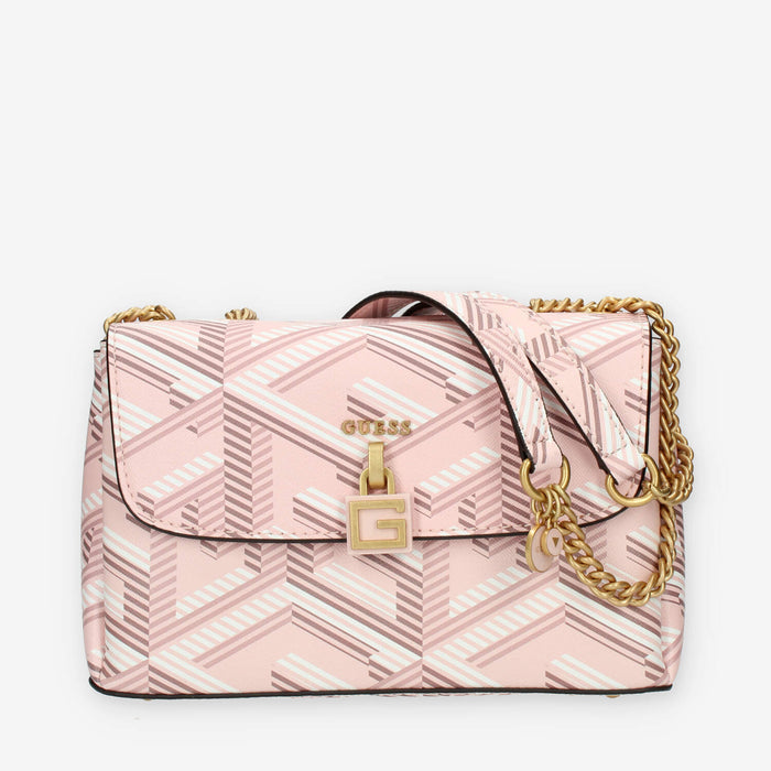Guess Montreal Borsetta a tracolla a 3 scomparti rosa con lucchetto