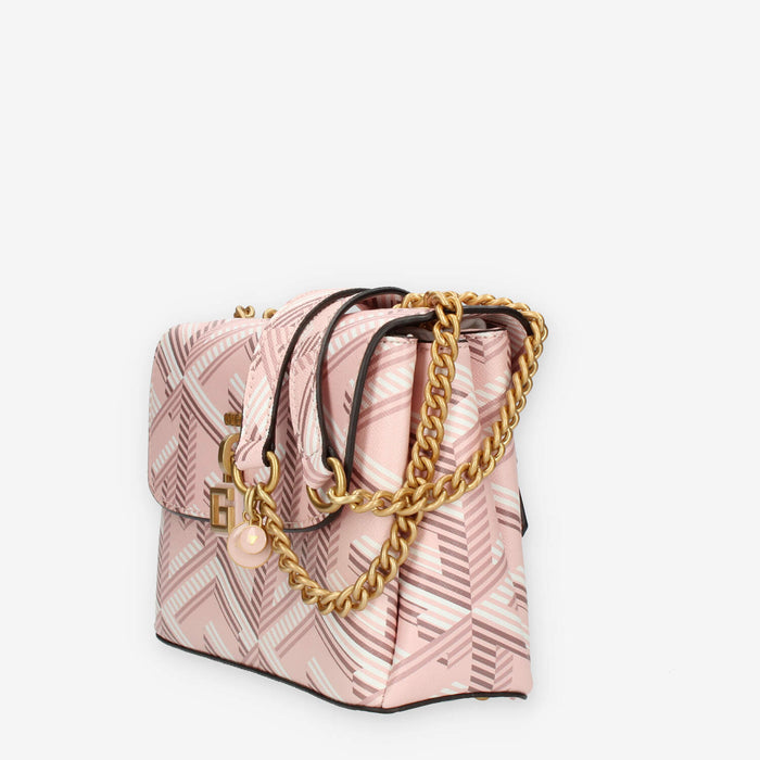 Guess Montreal Borsetta a tracolla a 3 scomparti rosa con lucchetto