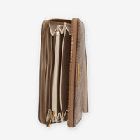 Guess Laurel Portafogli beige logato con zip e polsiera