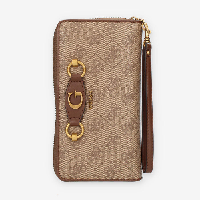Guess Izzy portafogli marrone logato con polsiera