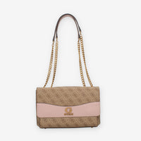 Guess Nell Logo Borsa a tracolla beige e rosa