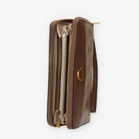 Guess Nell Logo Portafogli beige e marrone logato con zip e polsiera