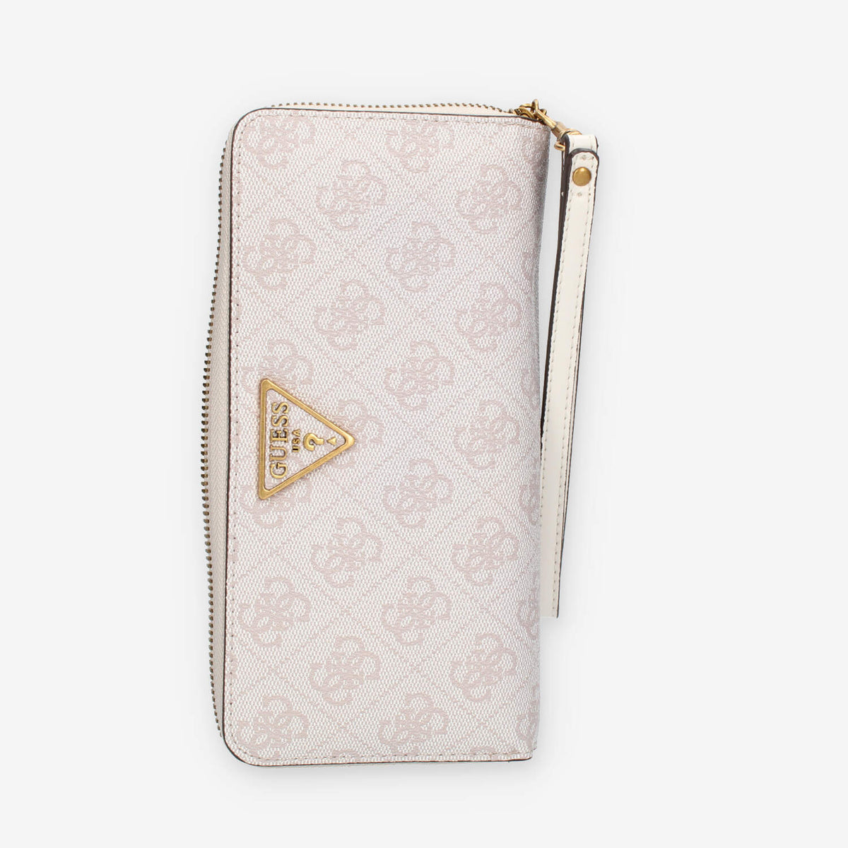 Guess Laurel Portafogli rosa logato con zip e polsiera