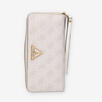 Guess Laurel Portafogli rosa logato con zip e polsiera