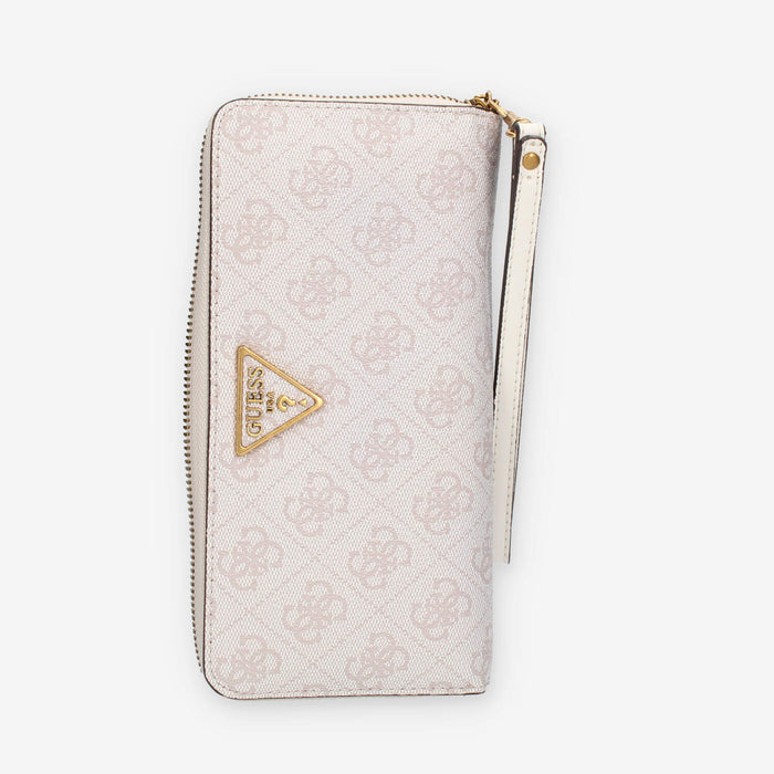 Guess Laurel Portafogli rosa logato con zip e polsiera