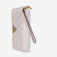 Guess Laurel Portafogli rosa logato con zip e polsiera