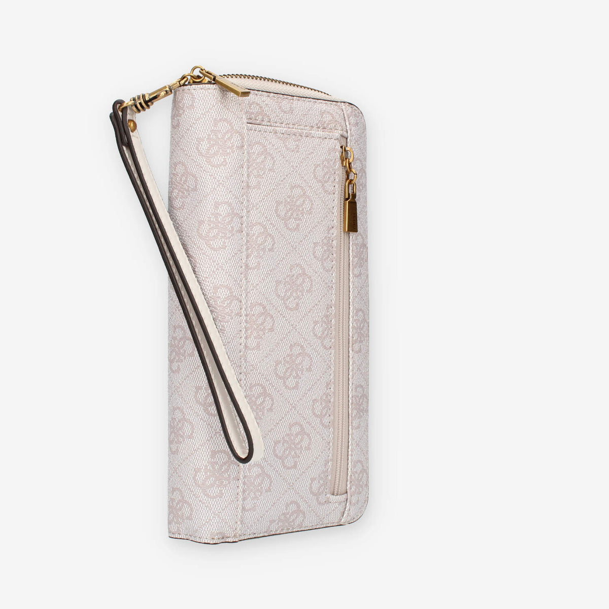 Guess Laurel Portafogli rosa logato con zip e polsiera