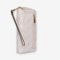 Guess Laurel Portafogli rosa logato con zip e polsiera