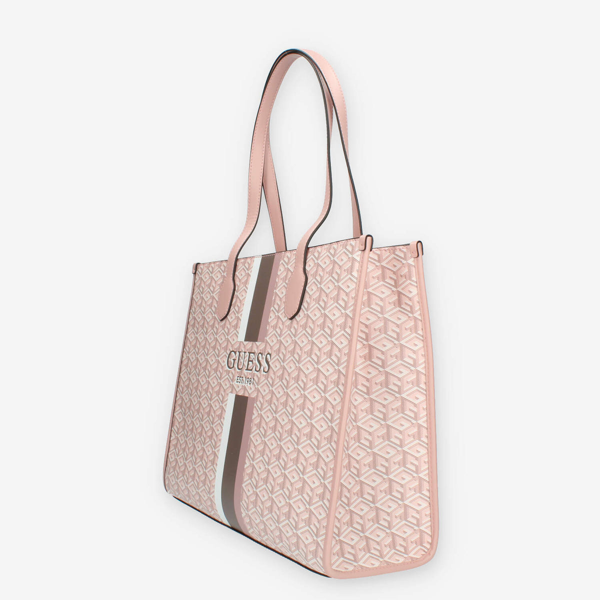 Guess Silvana Borsa modello shopping logata rosa a 3 scomparti