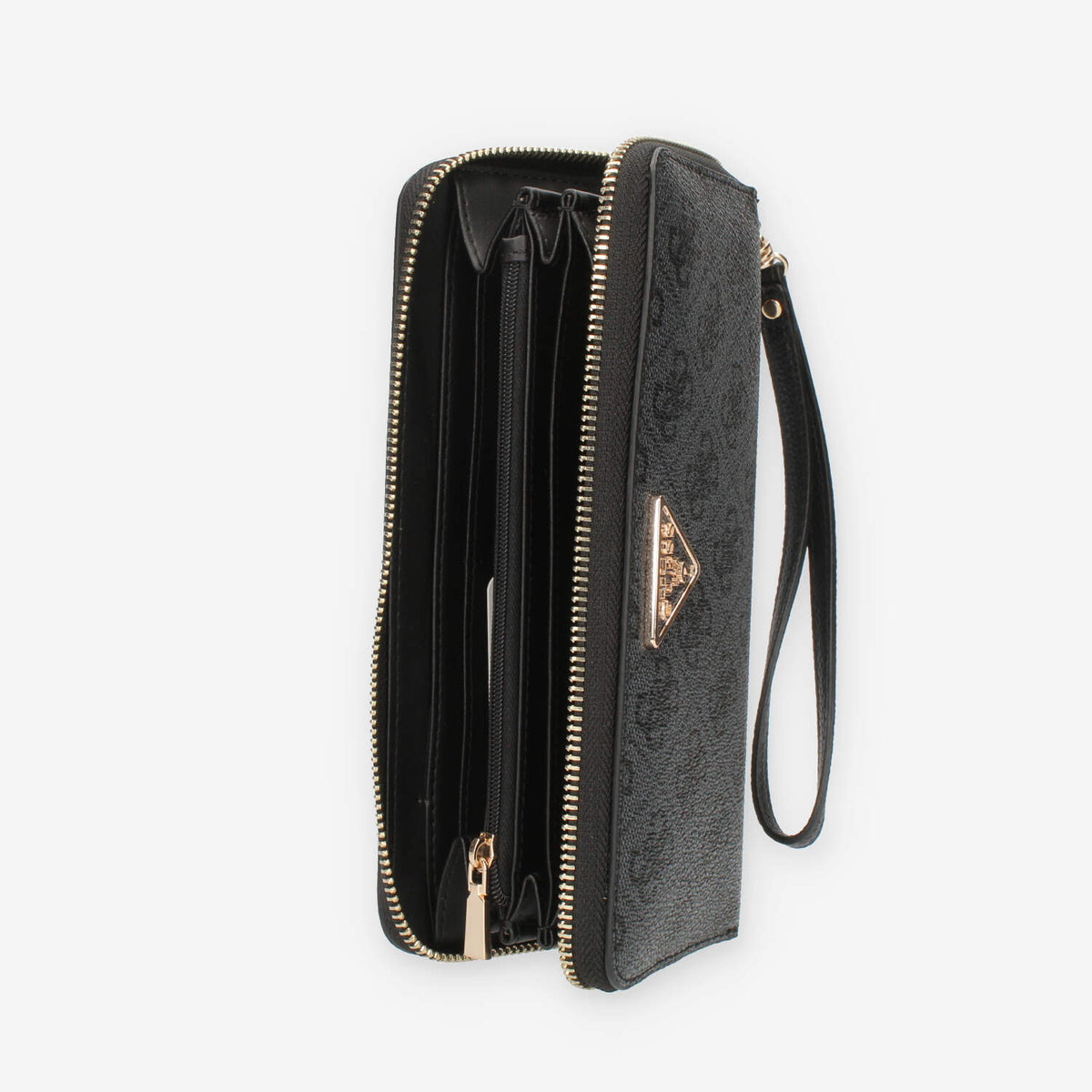 Guess Laurel Portafogli grigio logato con zip e polsiera