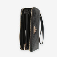 Guess Laurel Portafogli grigio logato con zip e polsiera