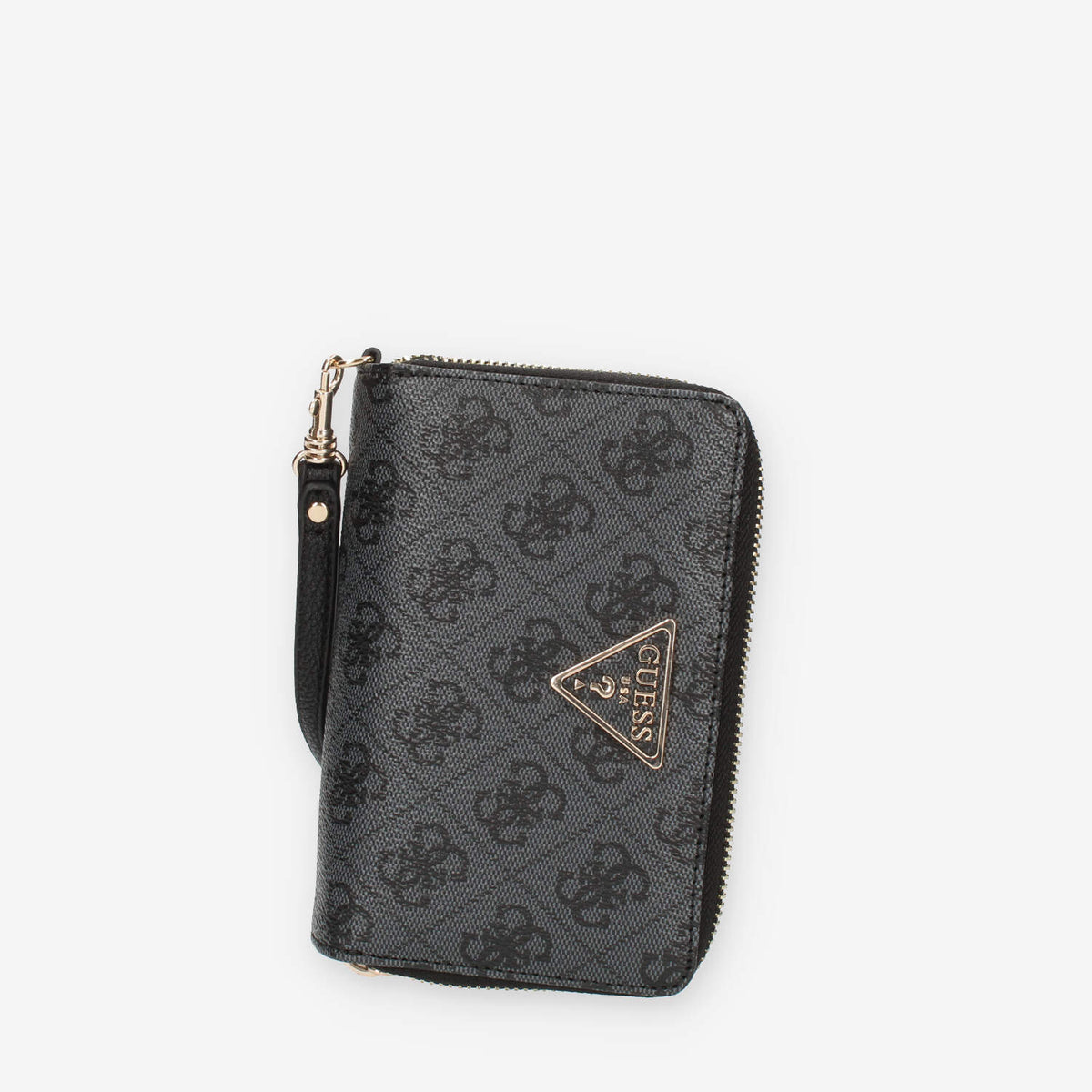 Guess Laurel Portafogli logato grigio con doppia zip e polsiera