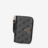 Guess Laurel Portafogli logato grigio con doppia zip e polsiera