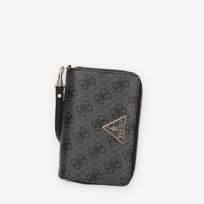 Guess Laurel Portafogli logato grigio con doppia zip e polsiera