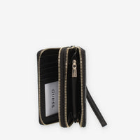 Guess Laurel Portafogli logato grigio con doppia zip e polsiera