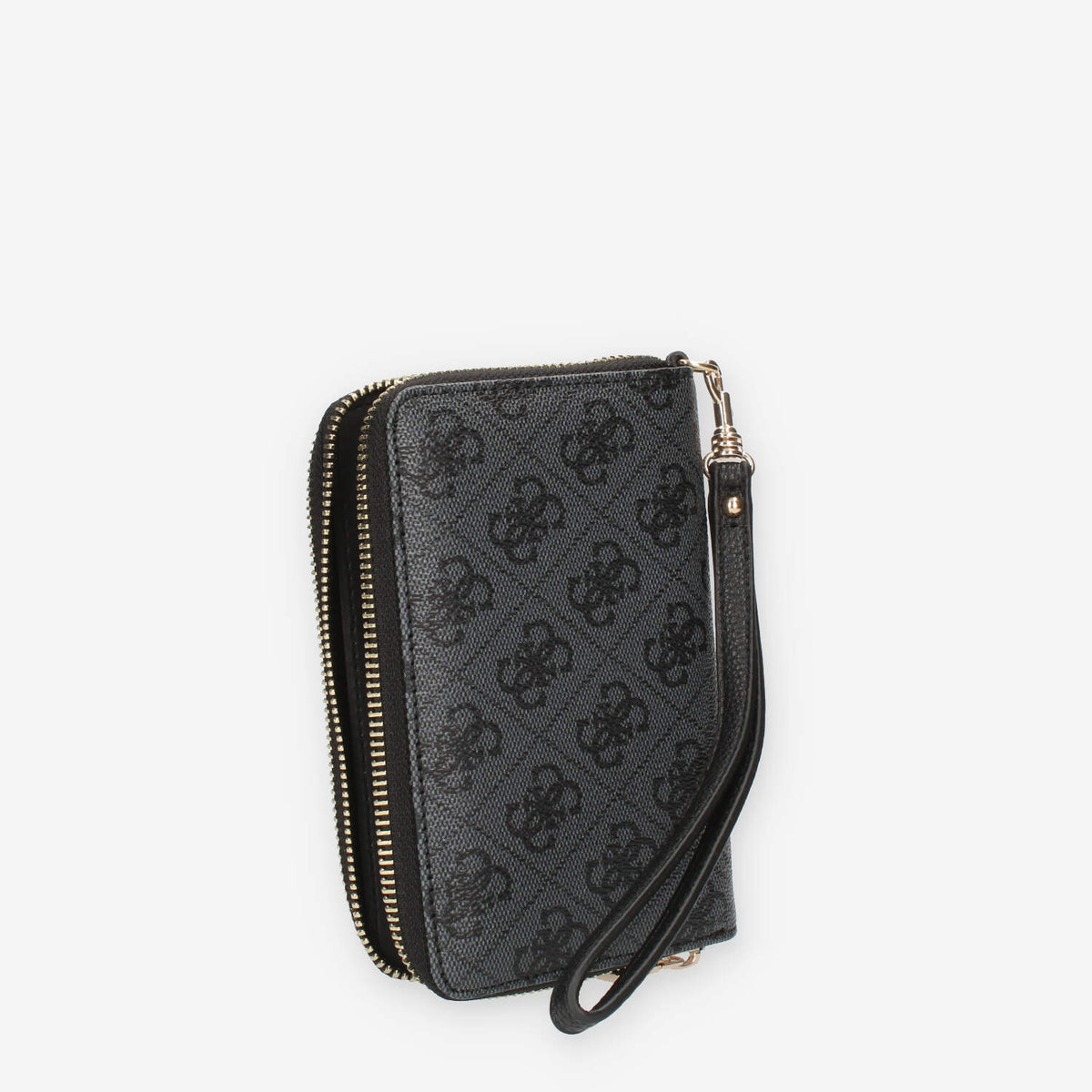Guess Laurel Portafogli logato grigio con doppia zip e polsiera