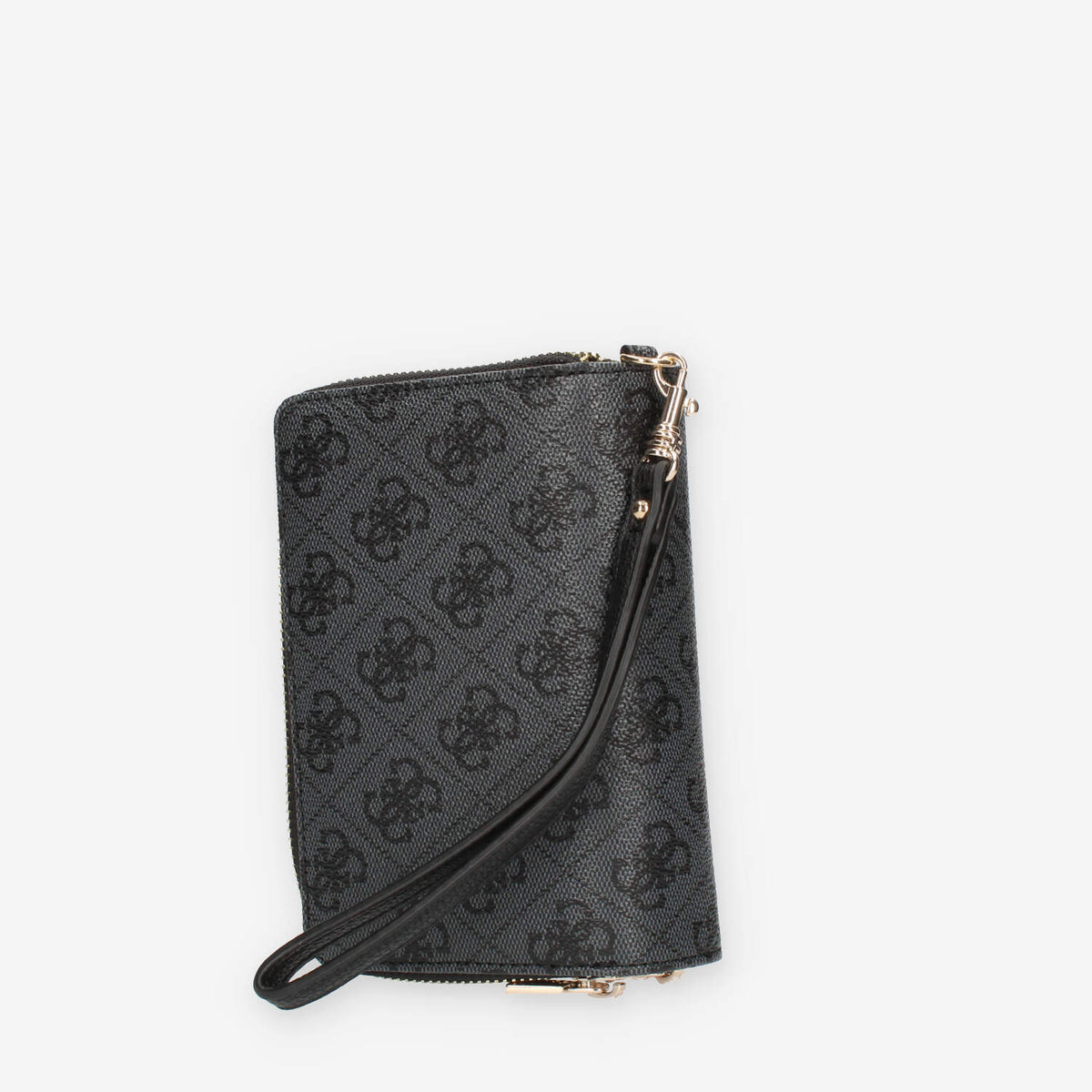 Guess Laurel Portafogli logato grigio con doppia zip e polsiera