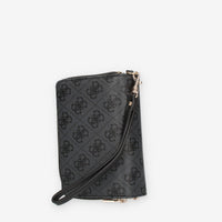 Guess Laurel Portafogli logato grigio con doppia zip e polsiera