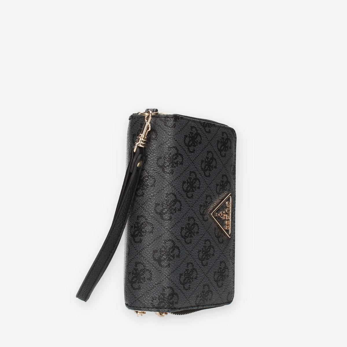 Guess Laurel Portafogli logato grigio con doppia zip e polsiera