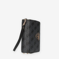 Guess Laurel Portafogli logato grigio con doppia zip e polsiera