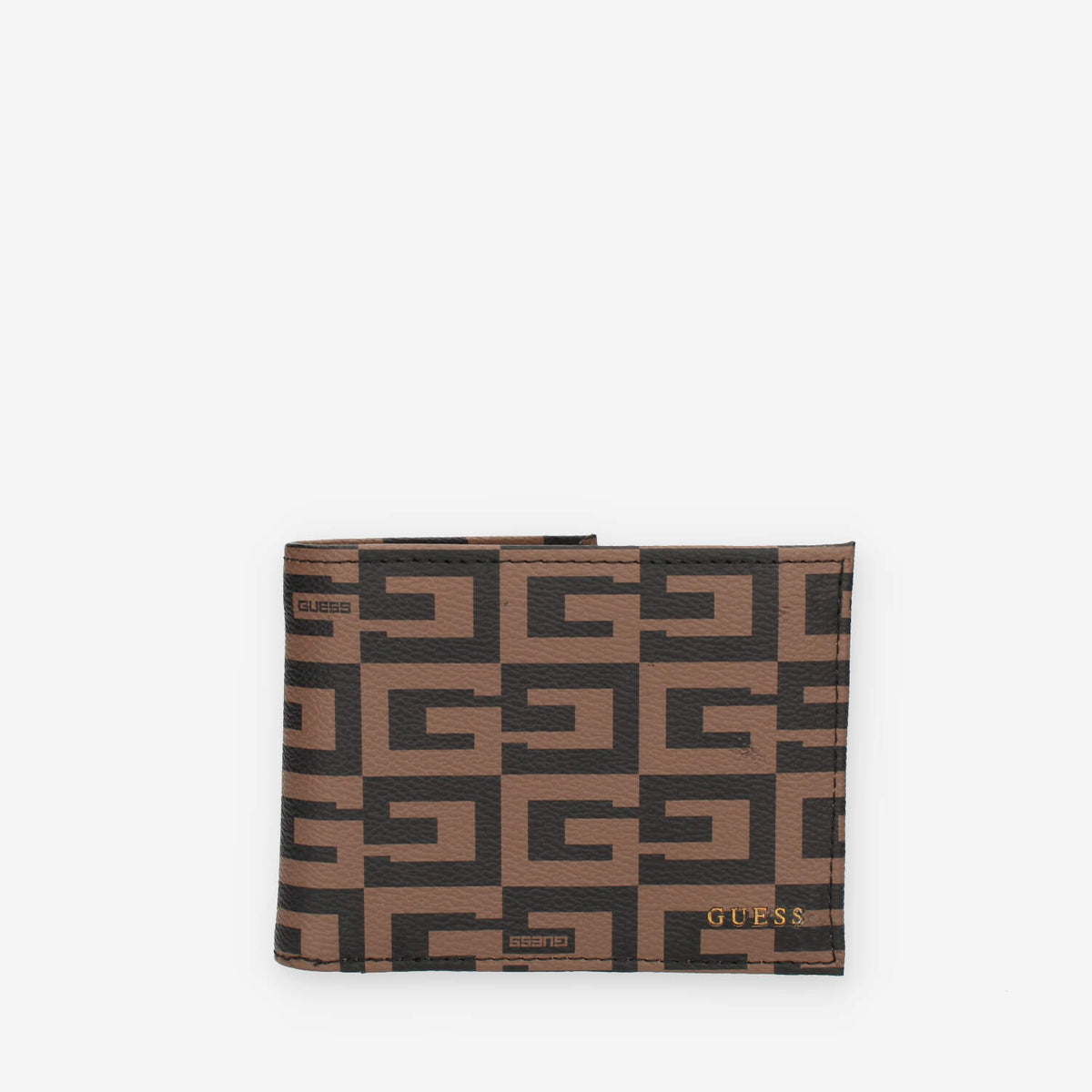 Guess Escape Flat Billfold Portafogli marrone logato da uomo