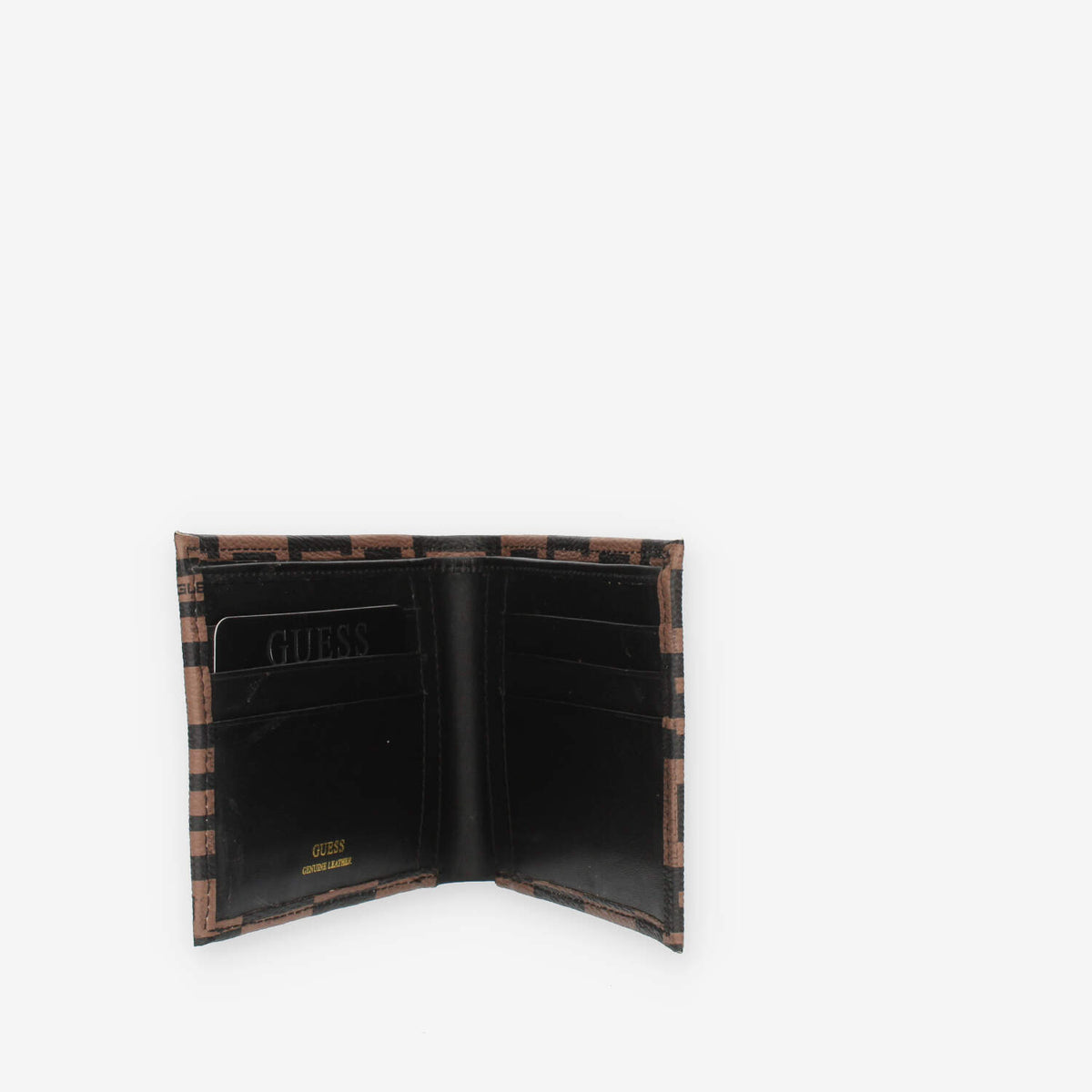 Guess Escape Flat Billfold Portafogli marrone logato da uomo
