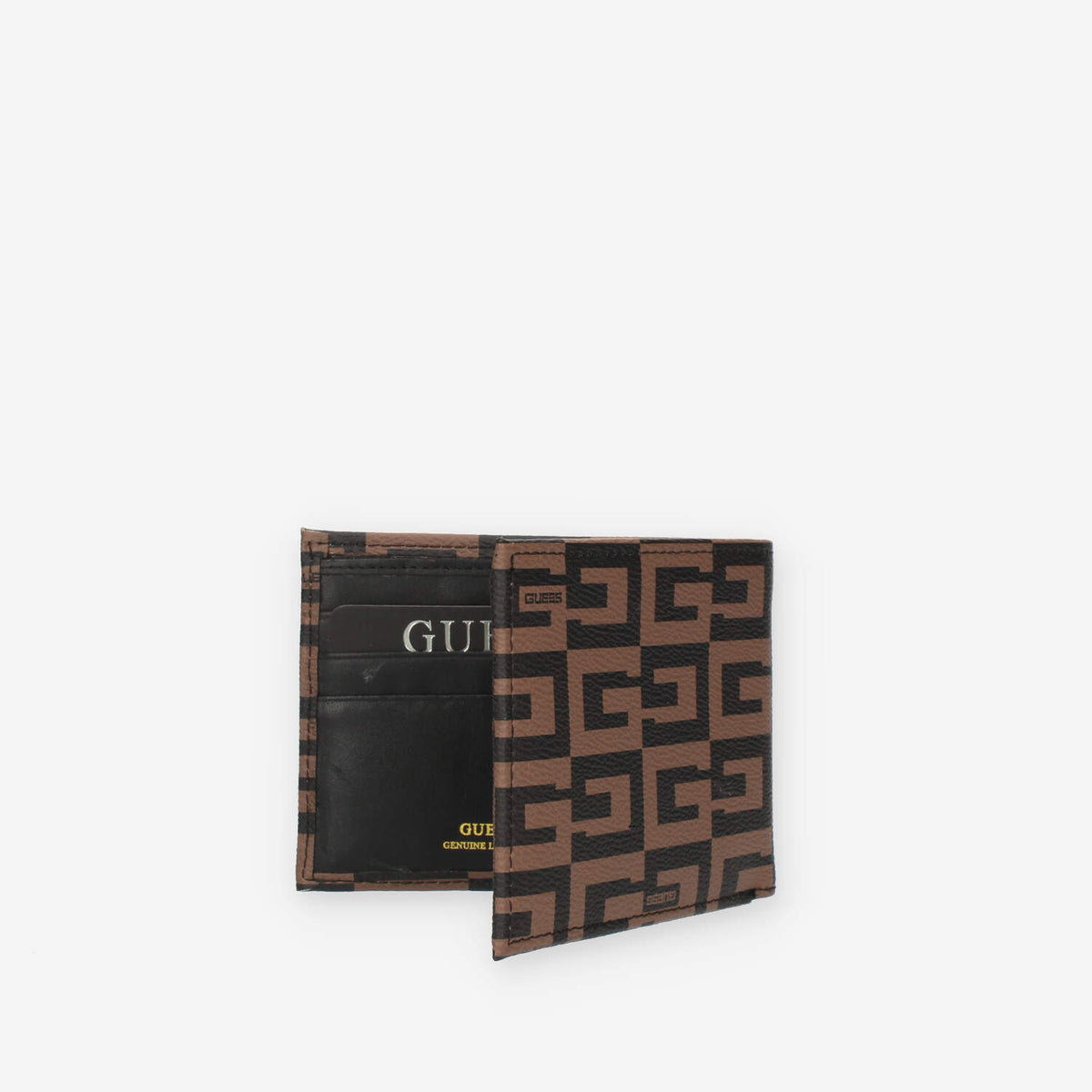 Guess Escape Flat Billfold Portafogli marrone logato da uomo