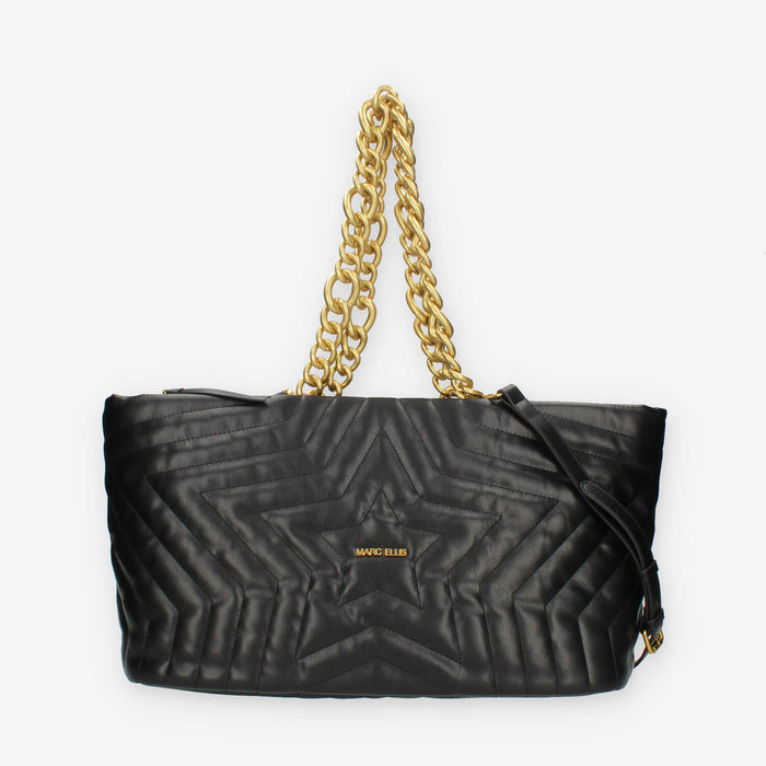 Marc Ellis Star Tote L Borsa modello shopping nera trapuntata