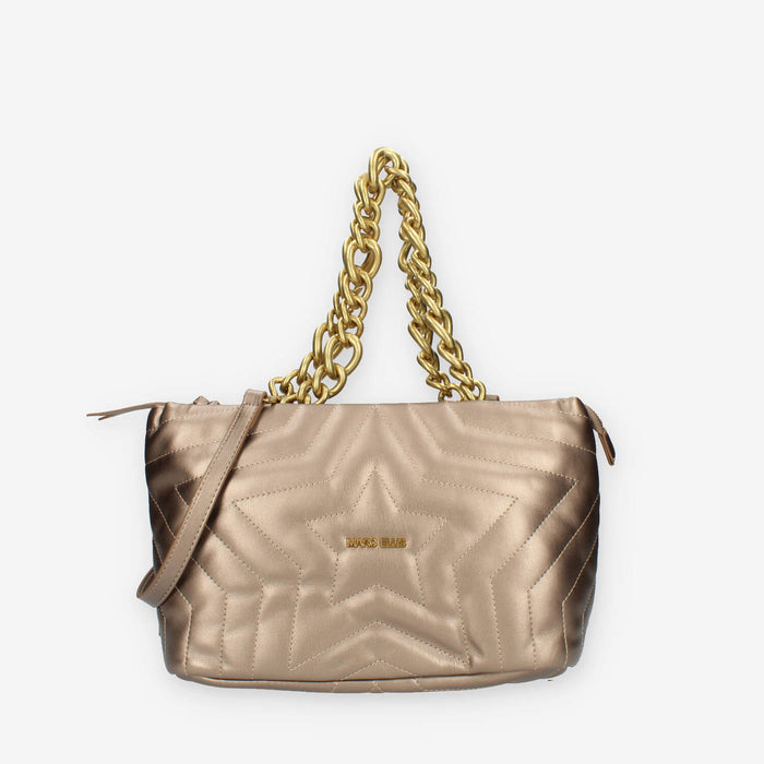 Marc Ellis Star Tote M Borsa media modello shopping bronzo trapuntata