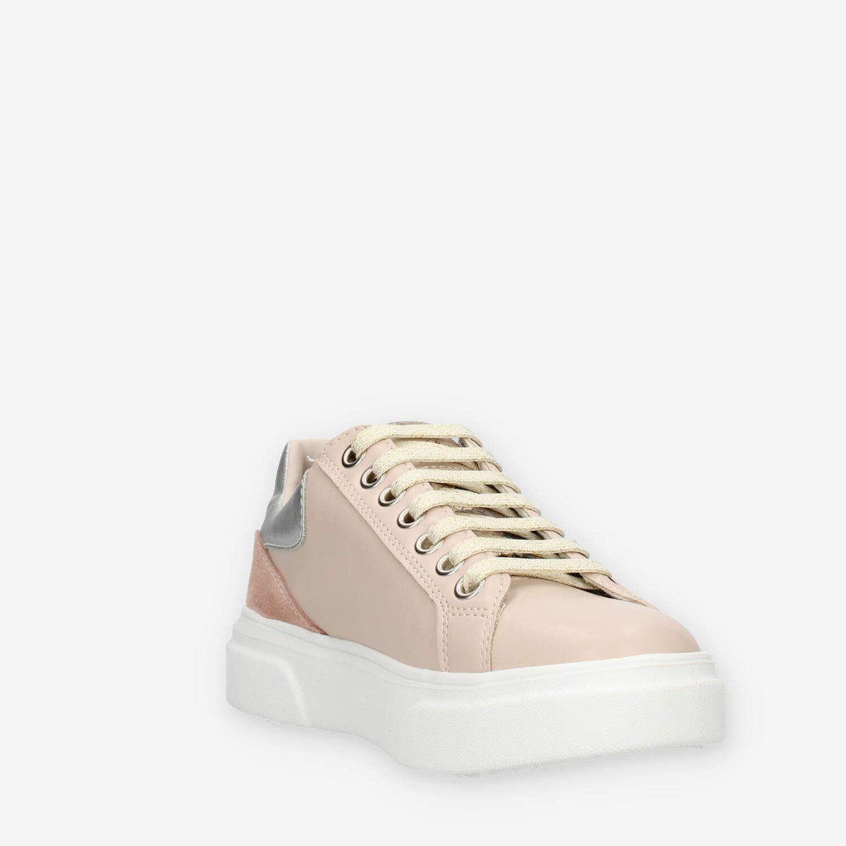 Lumberjack Gaia Sneakers da donna nudo e argento con dettagli pitonati