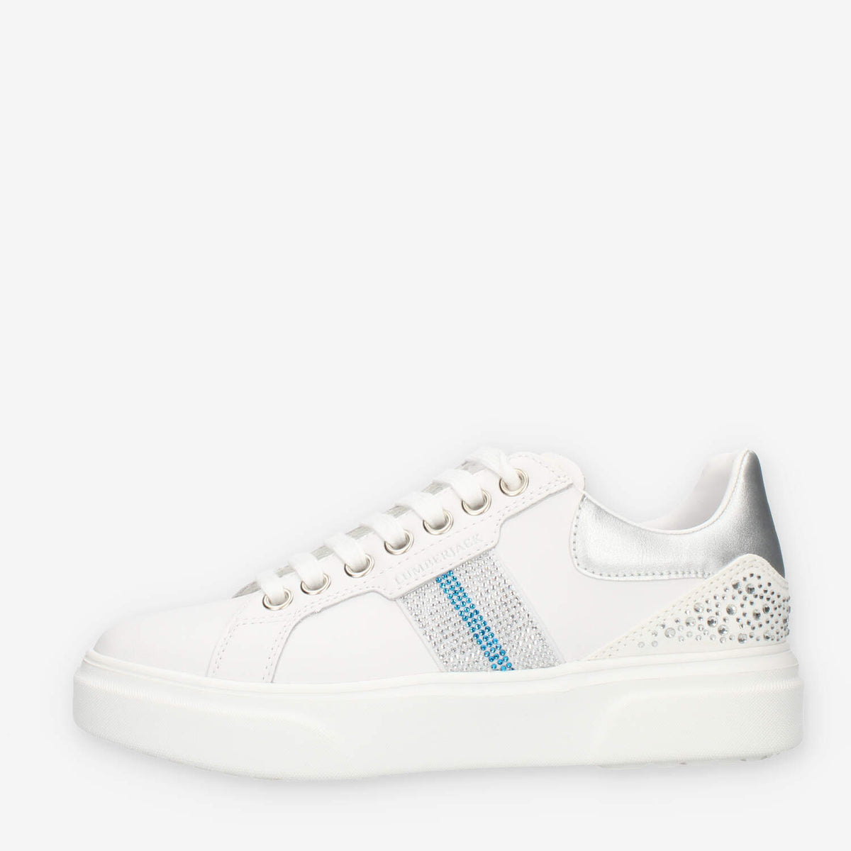 Lumberjack Gaia Sneakers da donna bianche e argento con strass