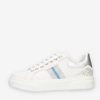 Lumberjack Gaia Sneakers da donna bianche e argento con strass