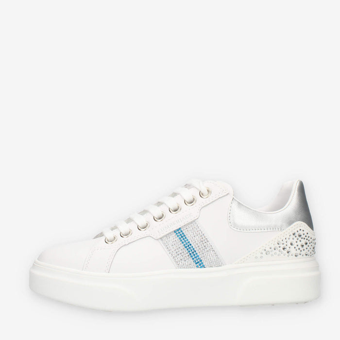 Lumberjack Gaia Sneakers da donna bianche e argento con strass