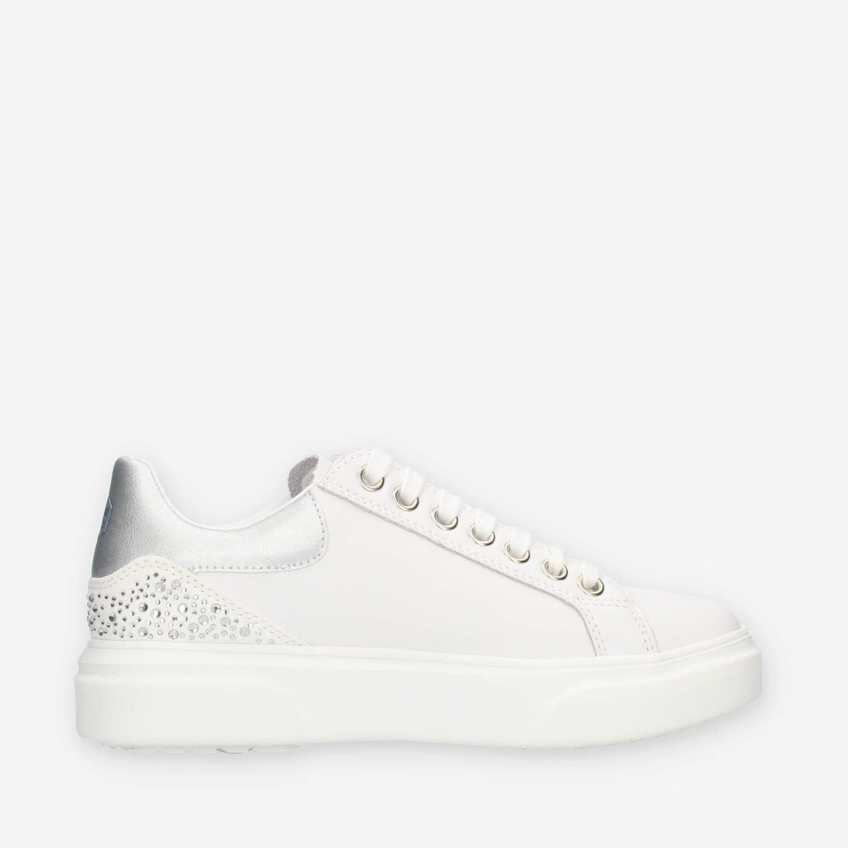 Lumberjack Gaia Sneakers da donna bianche e argento con strass