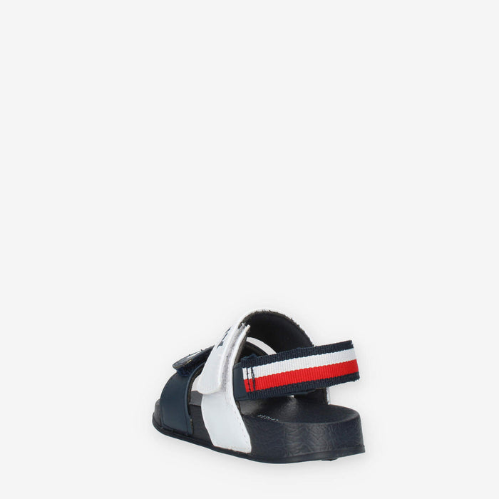 Tommy Hilfiger Sandali bassi da bimbo blu e bianchi con strappi