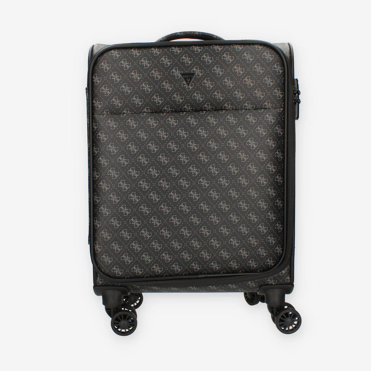 Guess Vezzola Trolley da cabina nero logato a 4 ruote