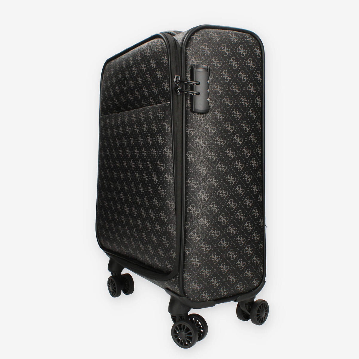 Guess Vezzola Trolley da cabina nero logato a 4 ruote