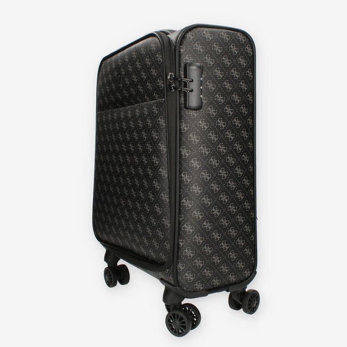 Guess Vezzola Trolley da cabina nero logato a 4 ruote